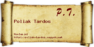 Poliak Tardos névjegykártya